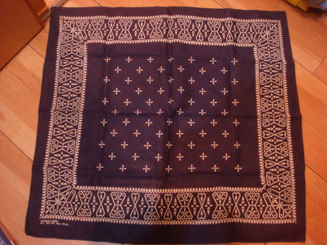 ビンテージ クロス柄 バンダナ 黒 MANIPURI/マニプリ】ヴィンテージ